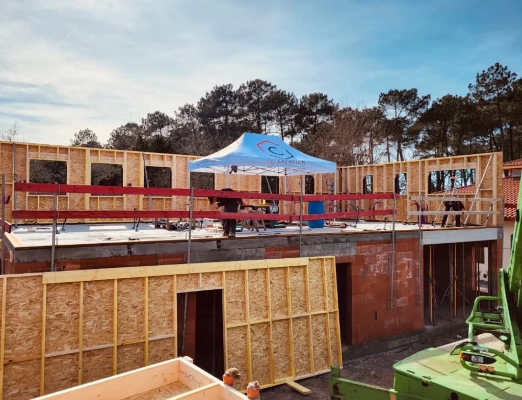 Surélévation en ossature bois d'une maison dans les Landes